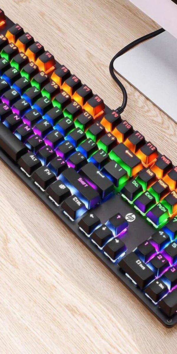 HP GK100F Mechanical Gaming Keyboard – 104 Keys | RGB Backlit | USB Wired