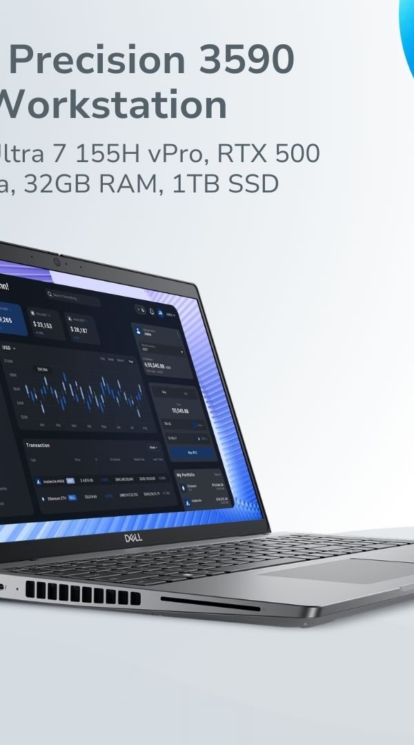 Dell Precision 3590 Mobile Workstation – Core Ultra 7 155H vPro, RTX 500 Ada, 32GB RAM, 1TB SSD