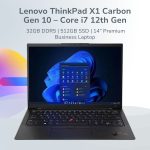 Lenovo ThinkPad X1 Carbon Gen 10 – Core i7 12th Gen | 32GB DDR5 | 512GB SSD | 14” Premium Business Laptop - Refurbish