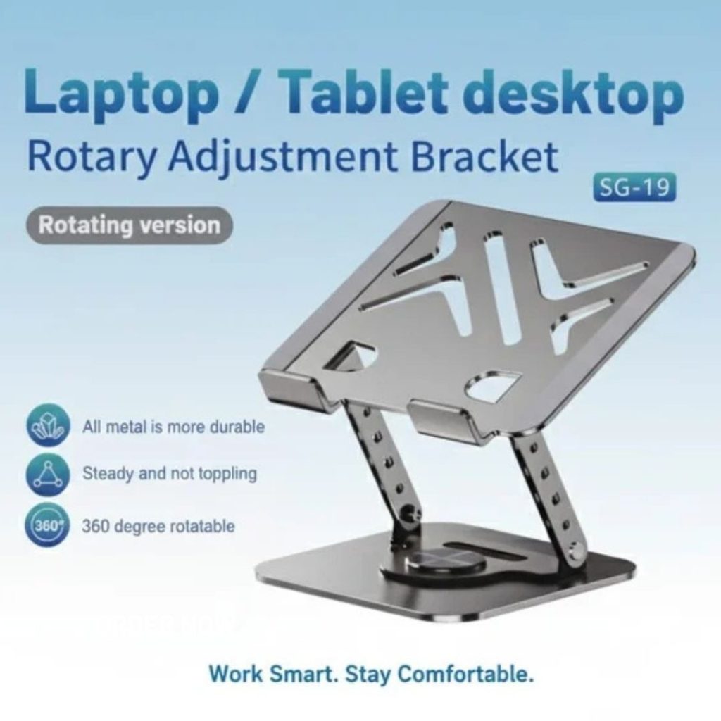 SG-19 Laptop / Tablet Desktop Rotary Adjustment Bracket (360° Rotating Laptop Stand)